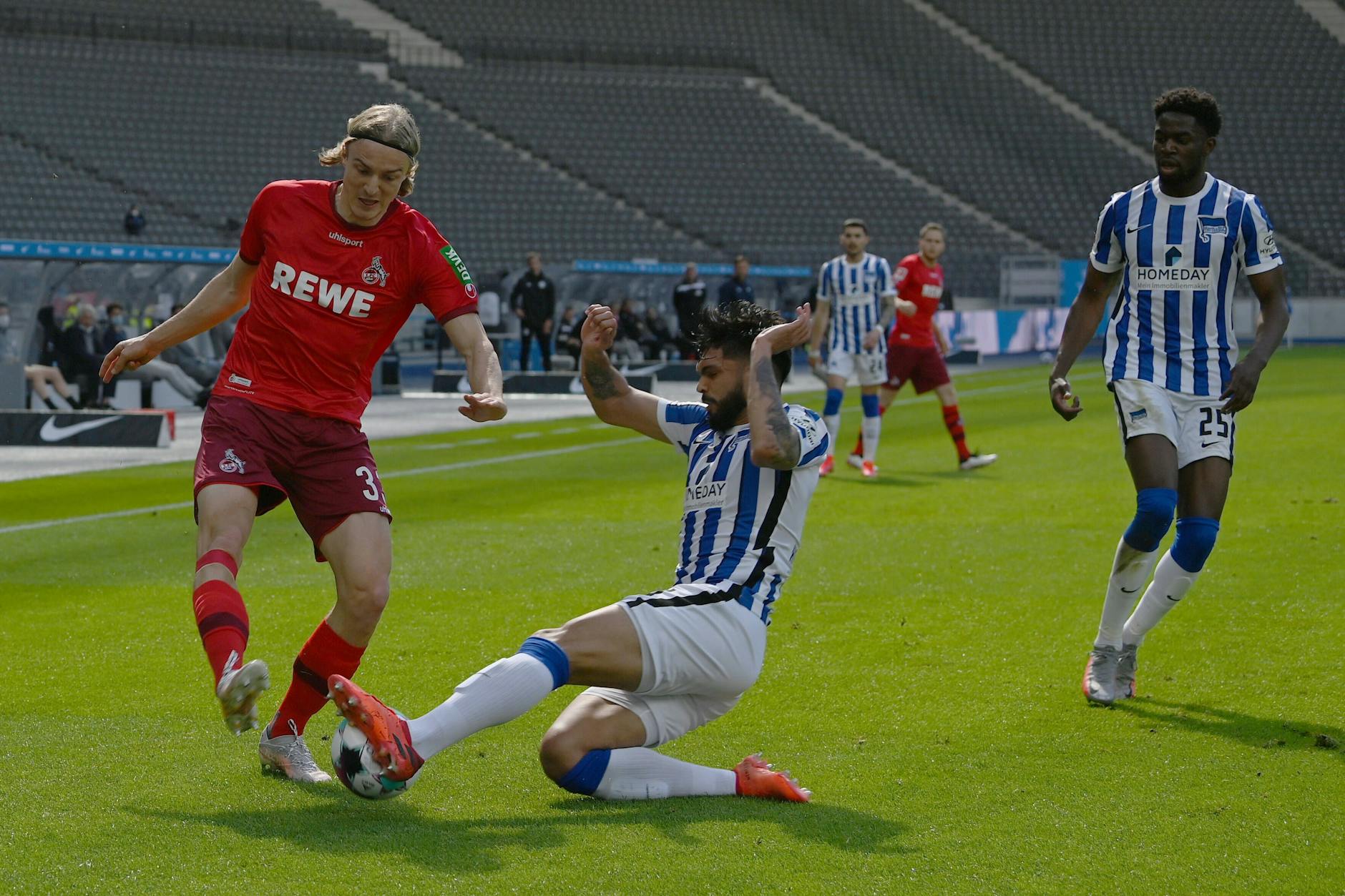 Omar Alderete (M.) spielte er in der Saison 2020/21 nur 17-mal für Hertha BSC in der Bundesliga. Jetzt wechselt der Paraguayer von Spanien nach England.