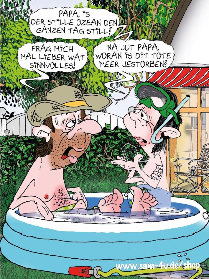 Auch heute gibt's an dieser Stelle einen Cartoon des Tages von unserem Zeichner Sam Paff aus Berlin. Lassen Sie sich von ihm in unserer Rubrik Witz des Tages ein Lächeln schenken!