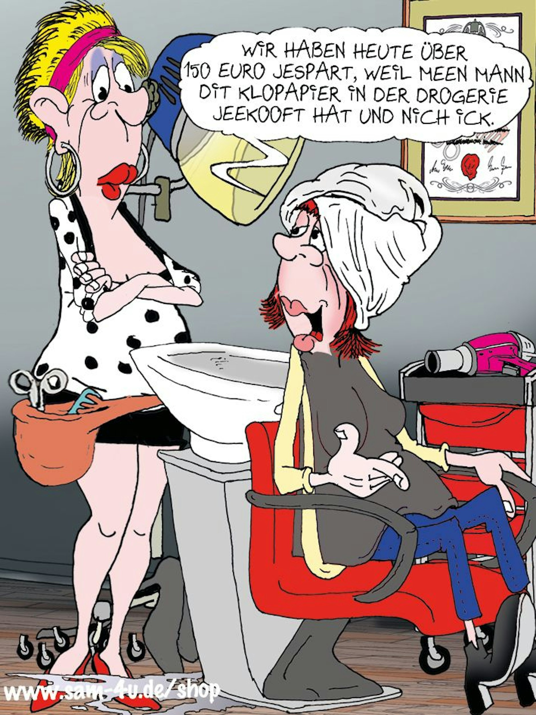 Der Cartoon des Tages kommt auch heute von unserem Zeichner Sam Paff aus Berlin. Er hat einen festen Platz in unserer Rubrik Witz des Tages – und in den Herzen vieler KURIER-Leser.