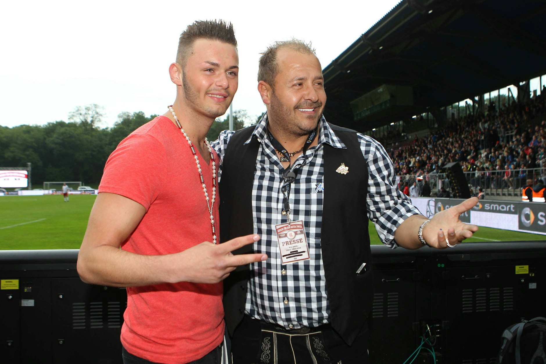 Willi Herren mit seinem Sohn Stefano im Jahr 2013.