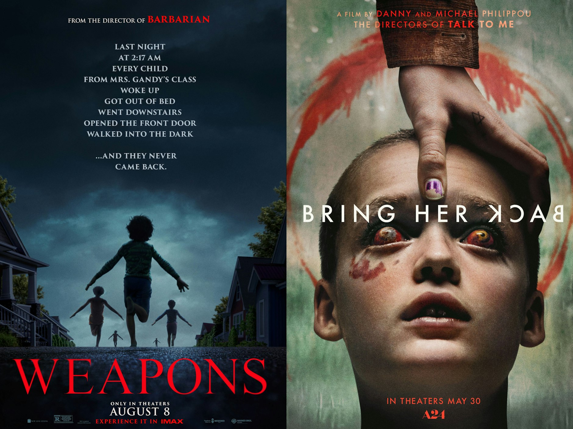 Gleich zwei spektakuläre Horrorfilme bestimmen den Sommer: Weapons kam am 7. August in die Kinos, Bring Her Back zog am 14. August nach.