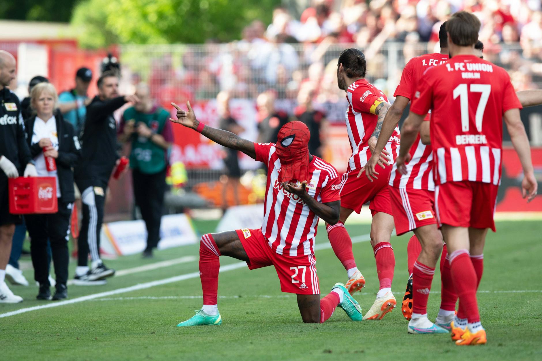 Mit Spiderman-Maske, später mit Spiderman-Pose, jubelte Sheraldo Becker oft für den 1. FC Union. In Spanien traf der Stürmer kaum mehr. Real Sociedad San Sebastian will Becker loswerden.