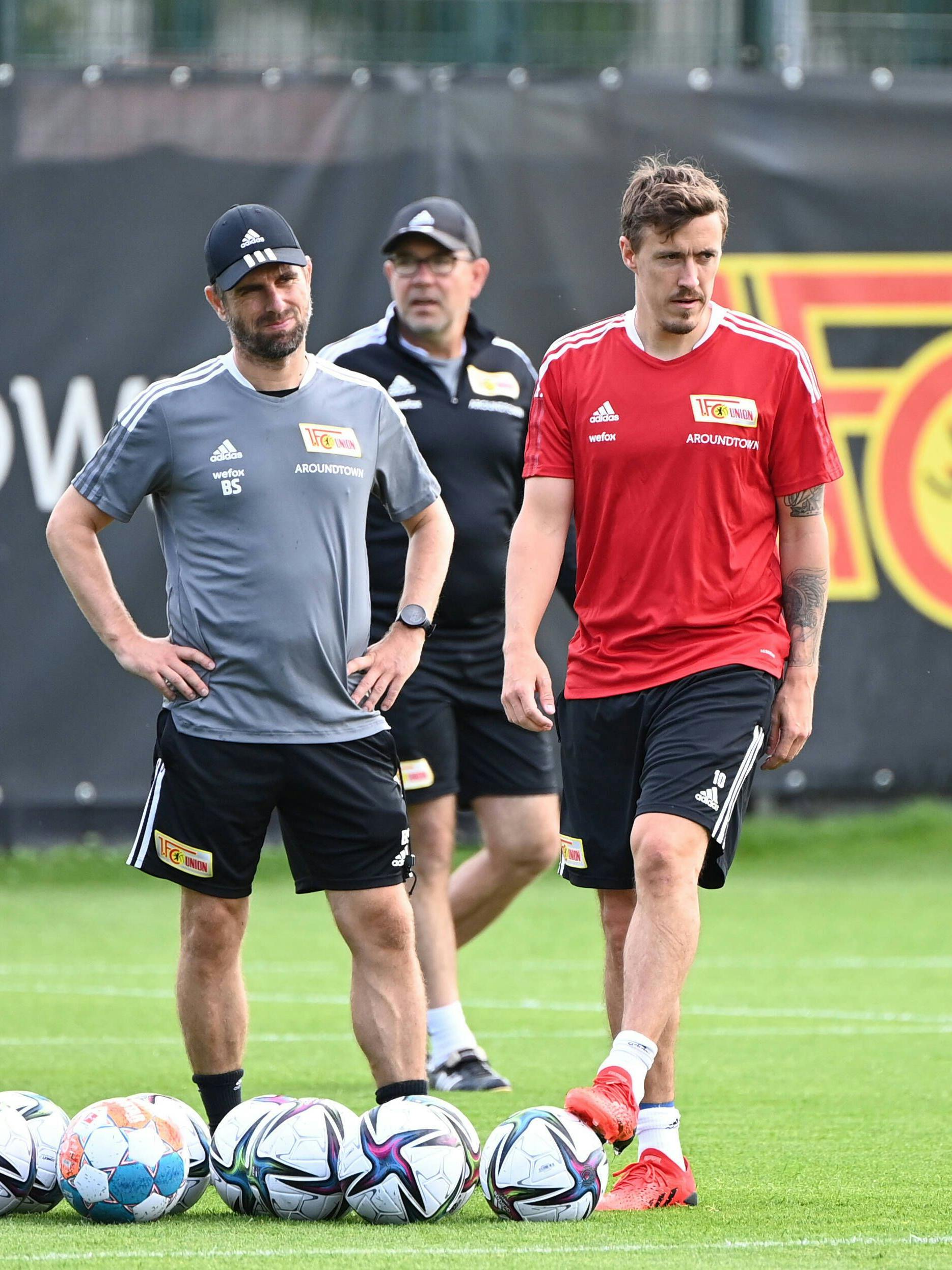 Sebastian Bönig (l.) war beim 1. FC Union schon unter Urs Fischer (M.) der Experte für die Standards. Davon profitierte einst auch Max Kruse.