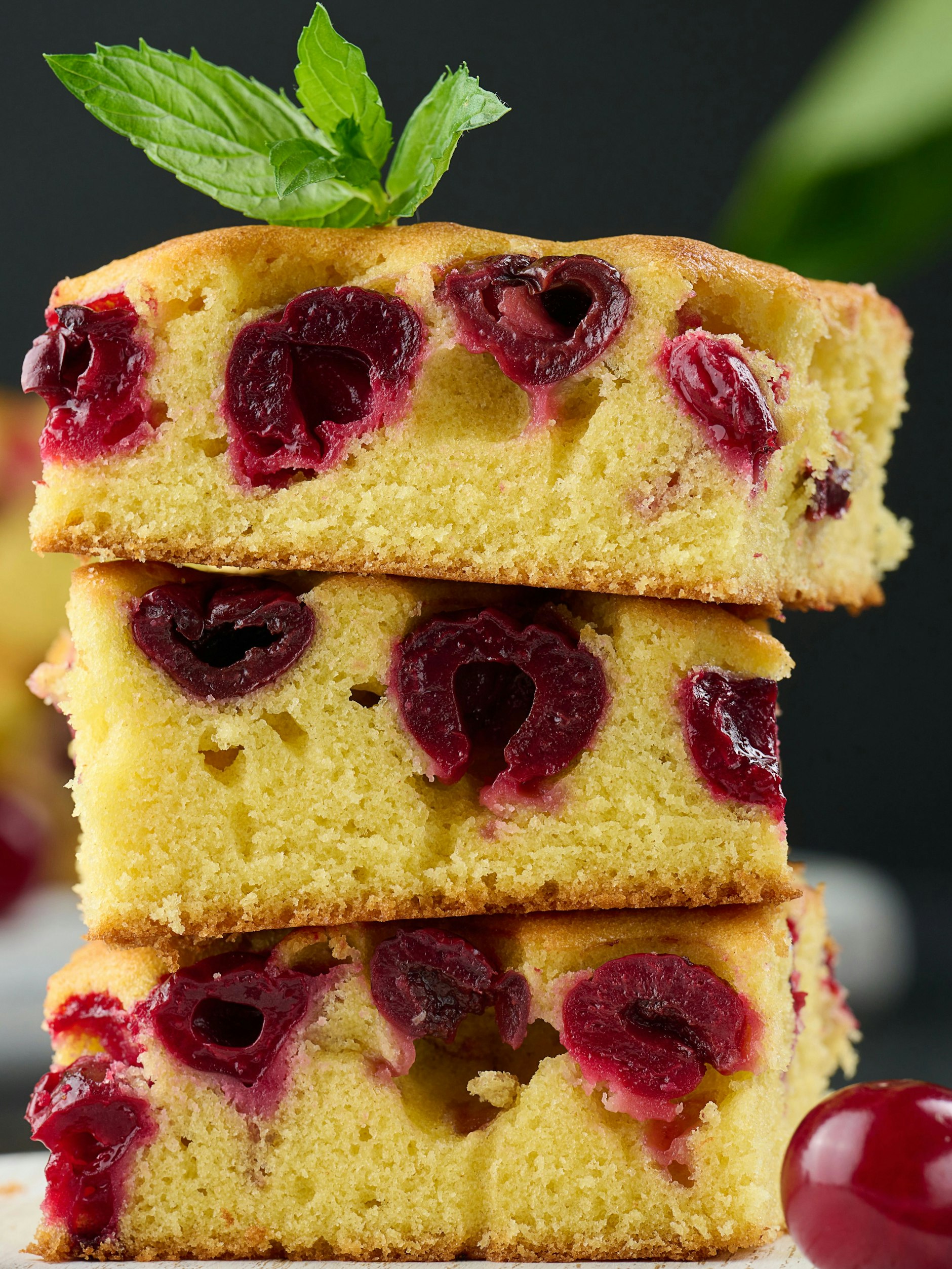 Blitzkuchen mit Kirschen.