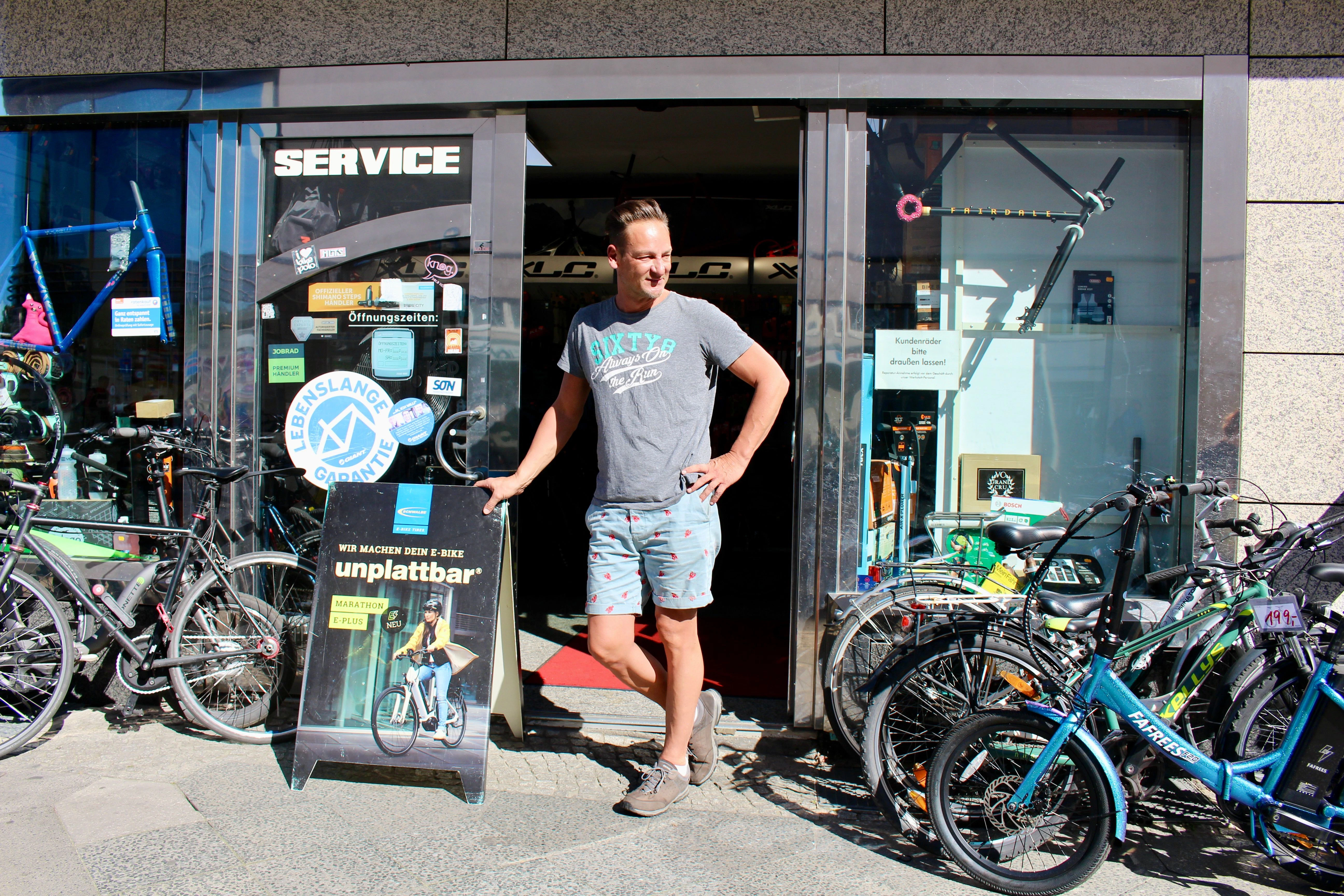 Frank Pudras vom Fahrradhaus Haske erlebt wegen der Baustelle den umsatzschwächsten Sommer seit über 20 Jahren.