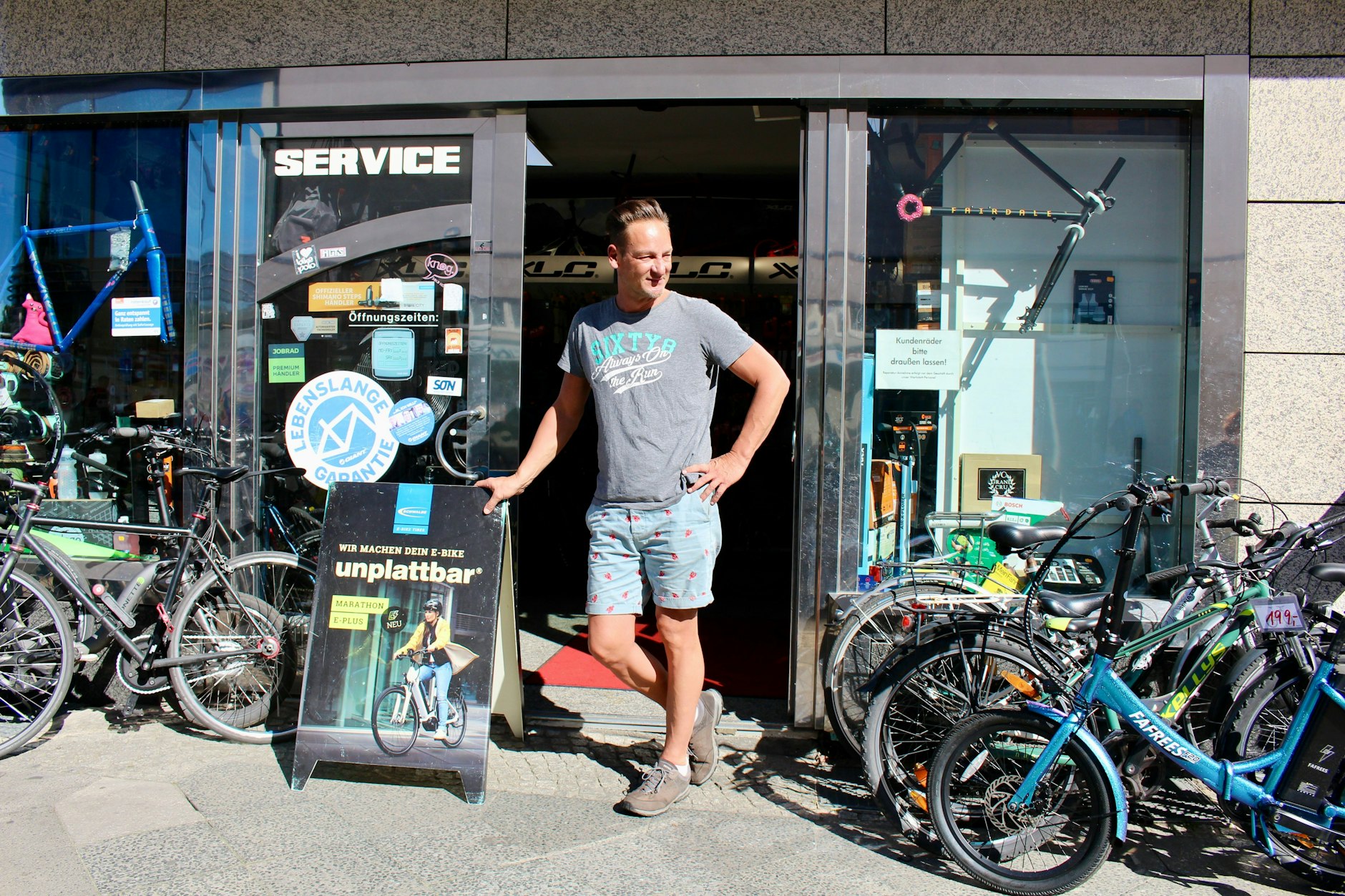 Frank Pudras vom Fahrradhaus Haske erlebt wegen der Baustelle den umsatzschwächsten Sommer seit über 20 Jahren.