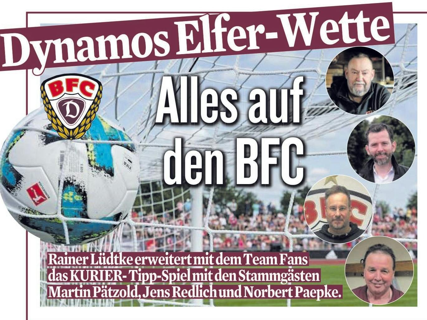 Die Dynamo-Elfer-Wette ist das Tippspiel des Berliner KURIER rund um den BFC.