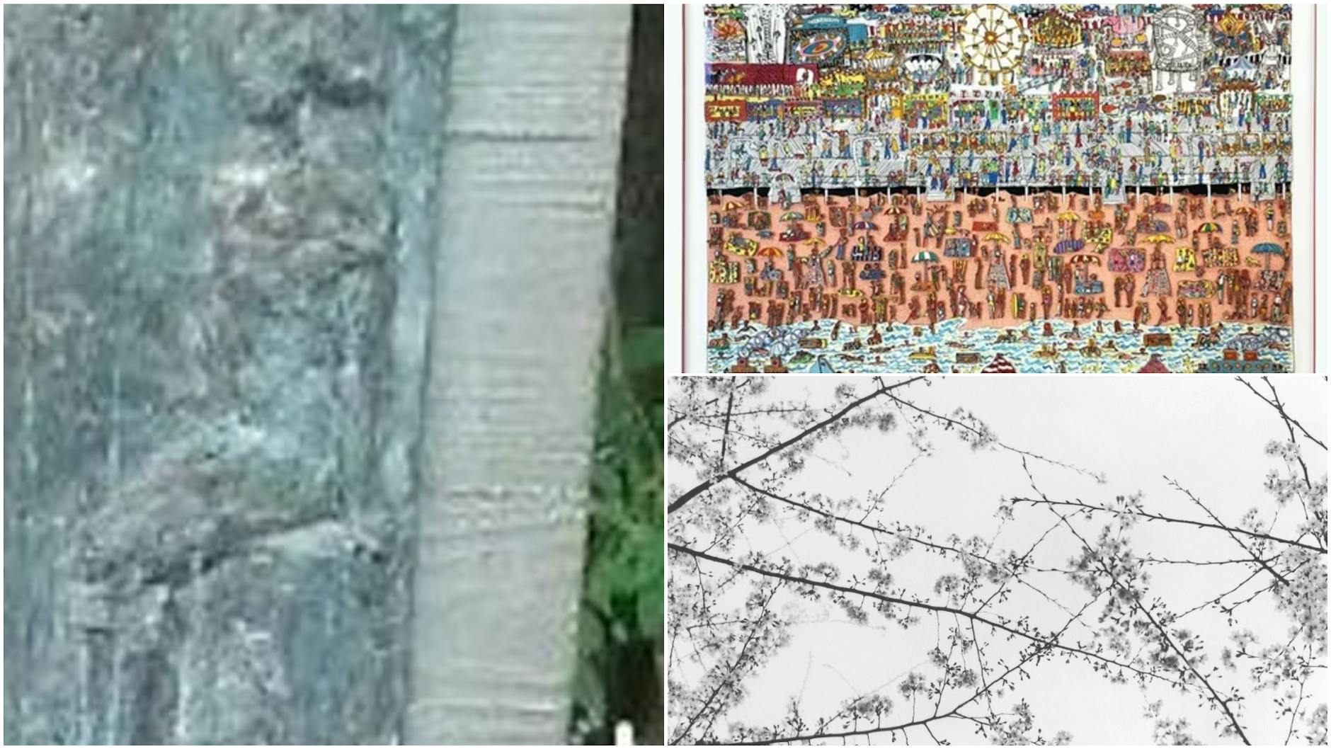 Verschwunden sind auch das Bronzerelief (links), die 3D-Collage von James Rizzi (oben) und die Fotografie Osaki von Frauke Eigen.