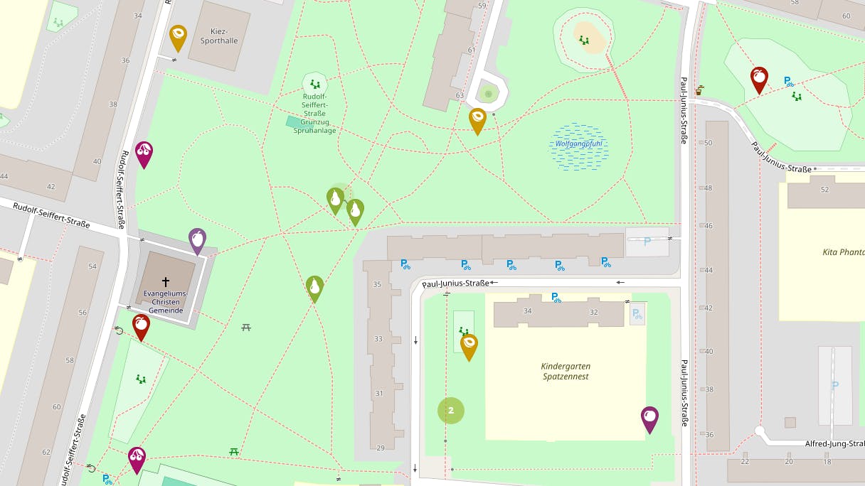 Die Website mundraub.org zeigt, wo in Berlin öffentlich zugängliche Obstbäume stehen, an denen man sich gratis bedienen kann.