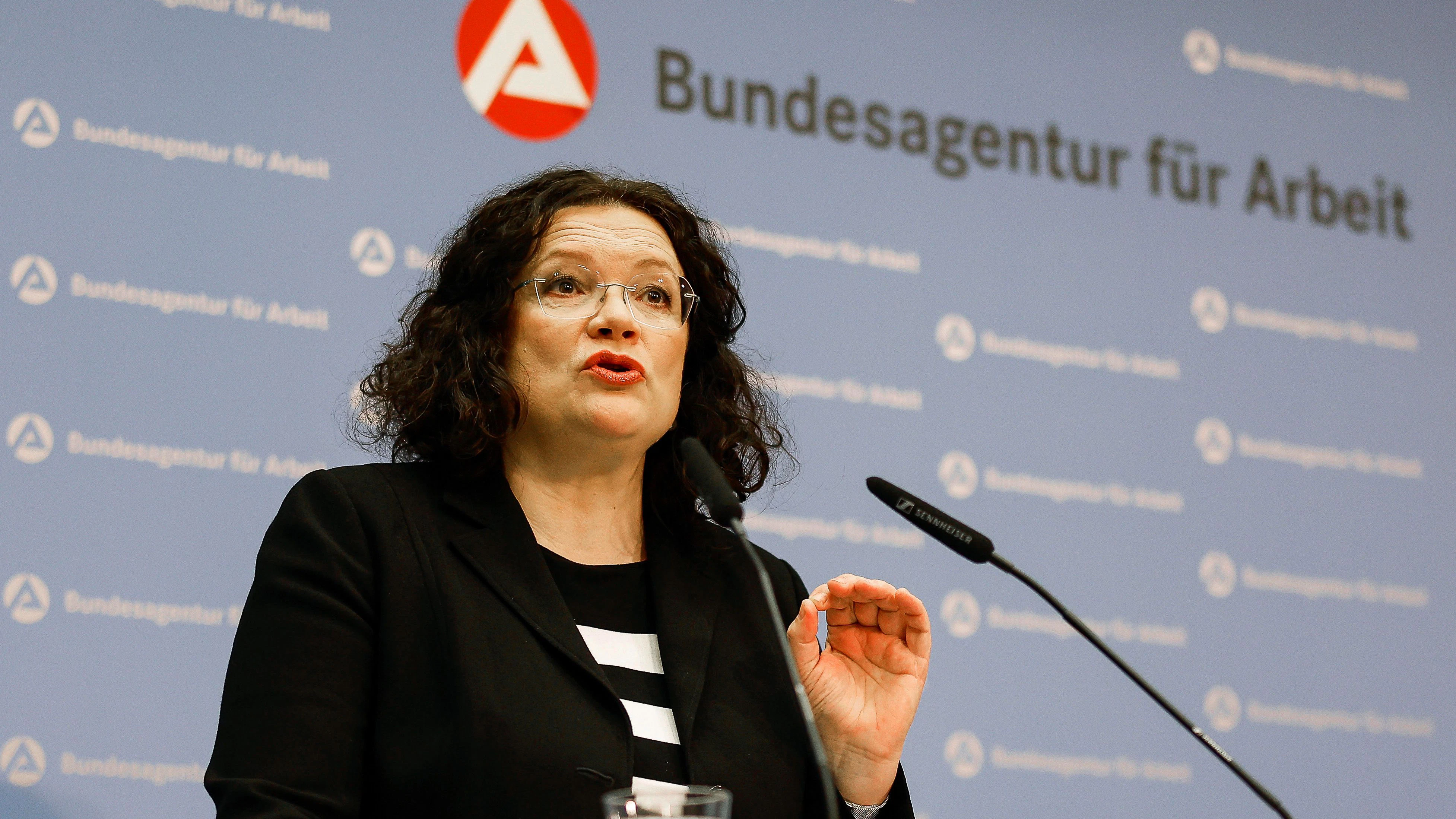 Andrea Nahles, Vorstandsvorsitzende der Bundesagentur für Arbeit (BA), sieht bei den Jobzahlen schon einen Silberstreif am Horizont.
