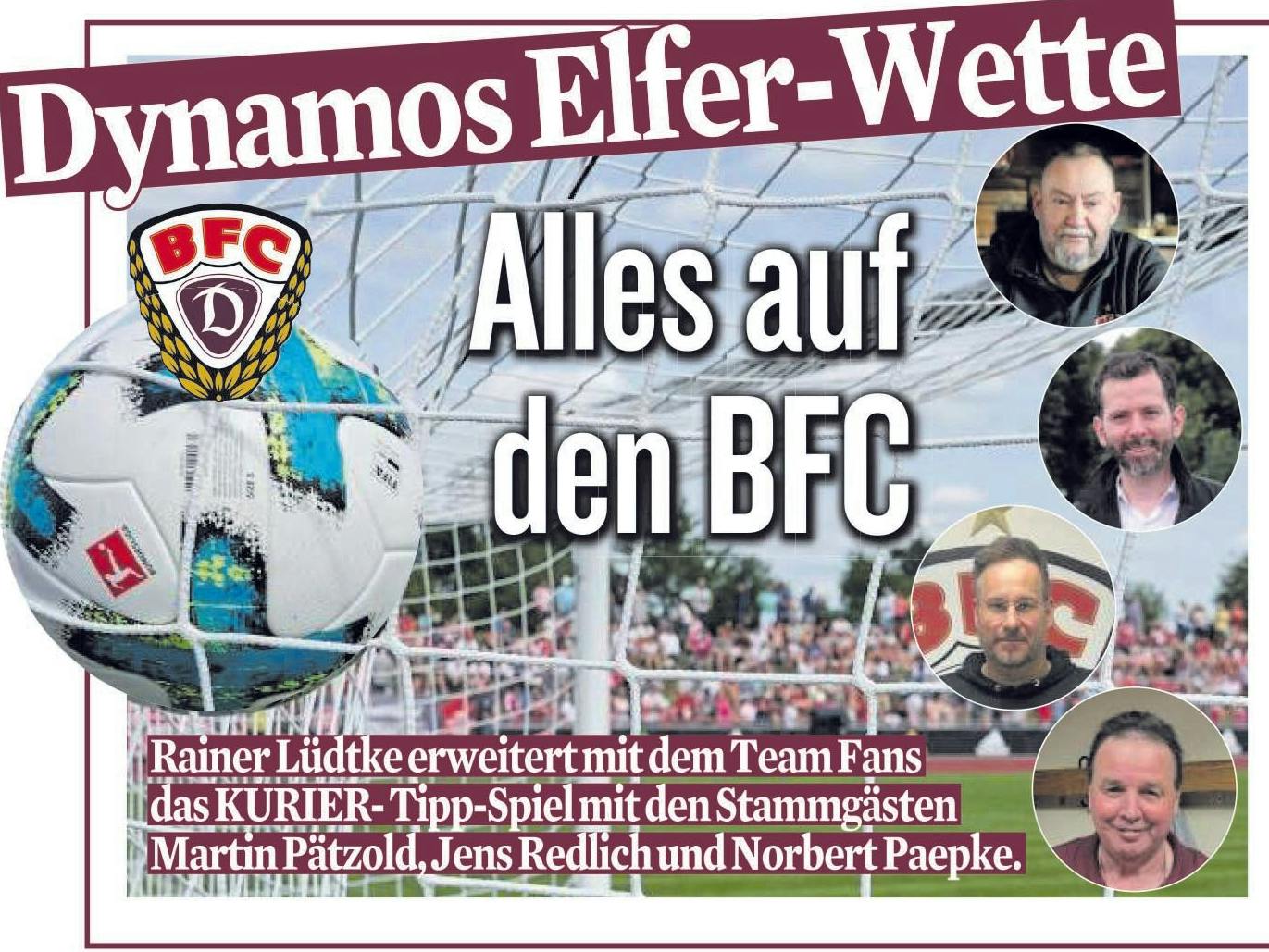 Die Dynamo-Elfer-Wette ist das Tippspiel des Berliner KURIER rund um den BFC.