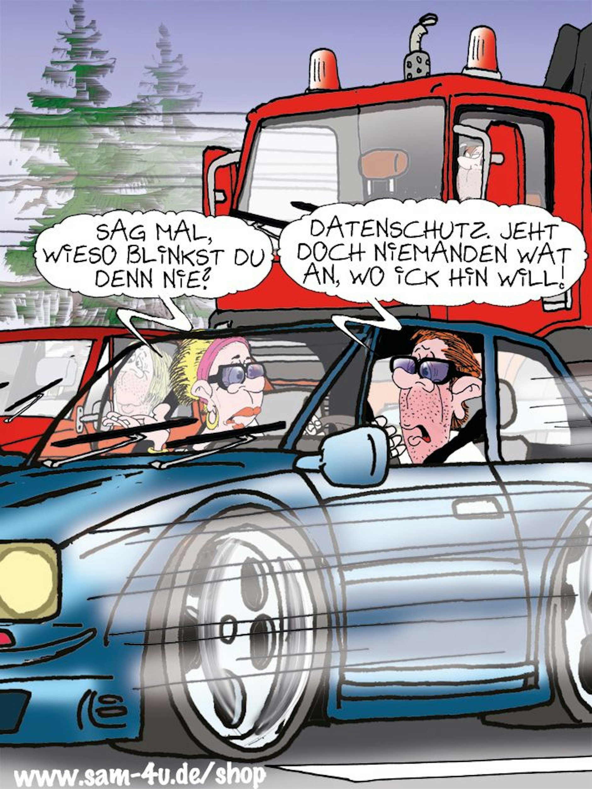 Der Cartoon des Tages kommt auch heute von unserem Zeichner Sam Paff aus Berlin. Lassen Sie sich von seinem besonderen Berliner Humor verzaubern!