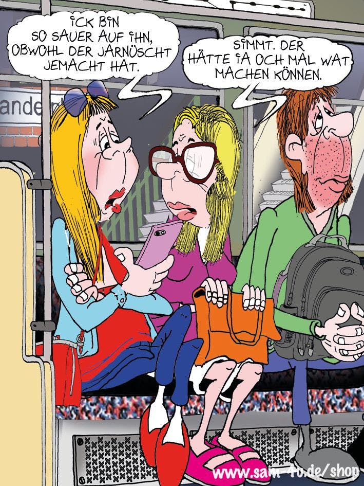 Der Cartoon des Tages gehört jeden Tag zu unserer Rubrik Witz des Tages - und er kommt auch am Samstag von unserem Zeichner Sam Paff aus Berlin.