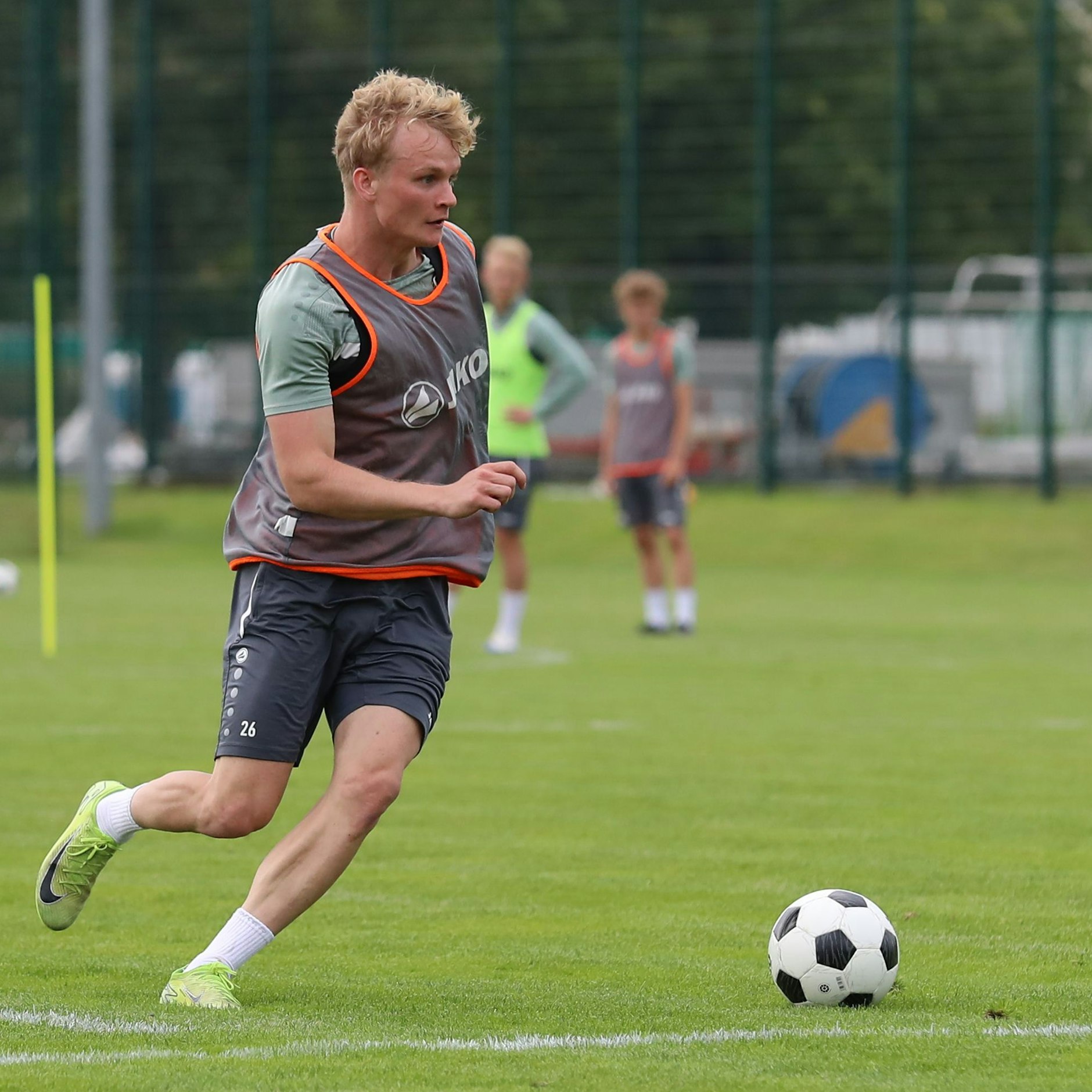 Schön zu sehen: Auch Antek Wrebiakowski ist nach seiner Hüftverletzung wieder mit dem Team am Ball, aber bis er wieder richtig in Form ist, wird es noch dauern.
