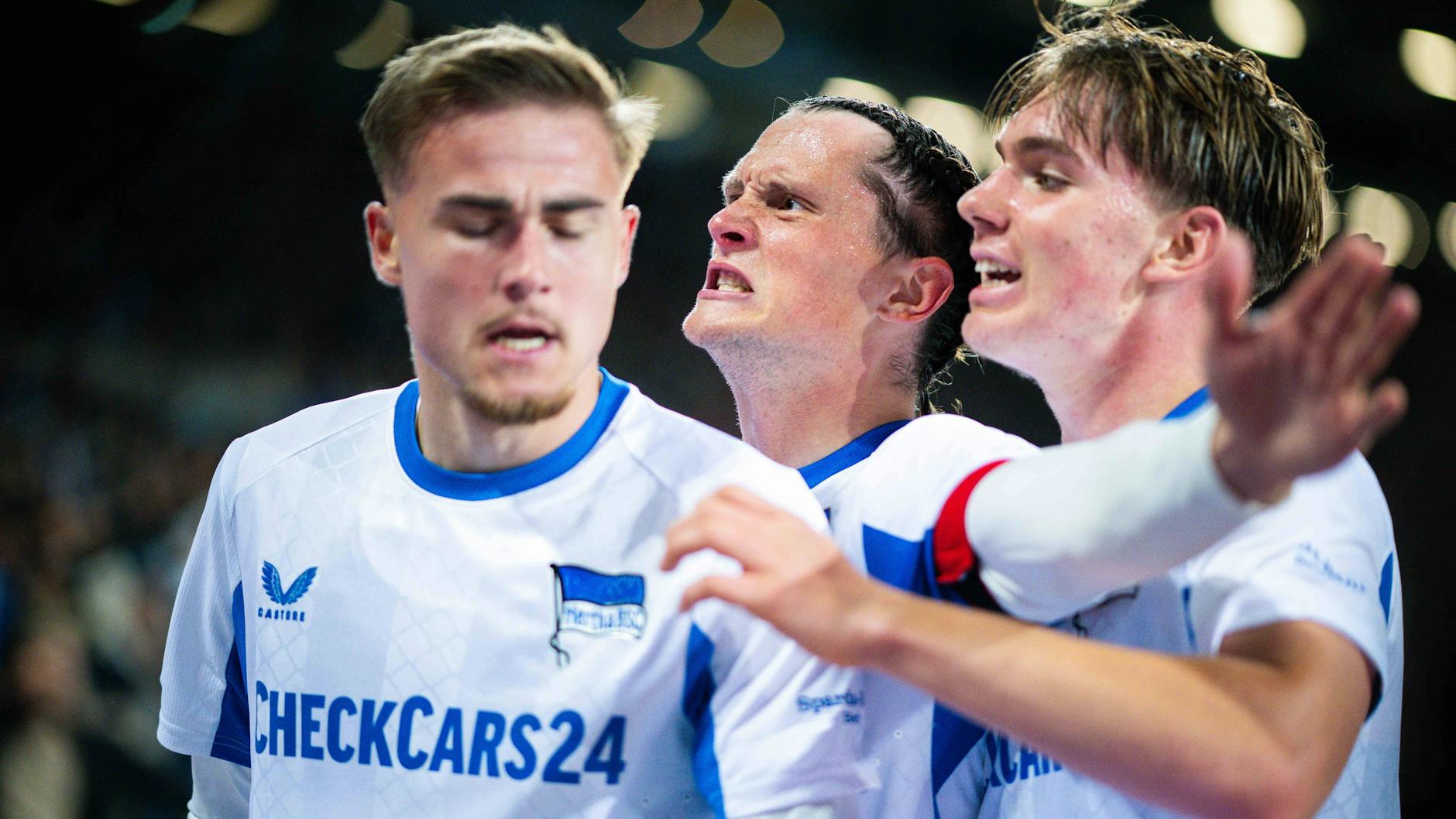 Drei Herthaner, die am Samstagabend im Spiel gegen Hannover 96 den Ton angaben: Marten Winkler (von links), Fabian Reese und Kennet Eichhorn.