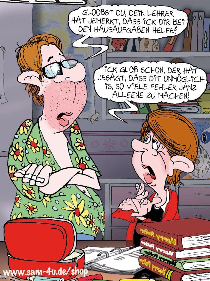 Der Cartoon des Tages kommt jeden Tag von unserem Zeichner Sam Paff aus Berlin. Er gehört einfach zu unserer Rubrik Witz des Tages!