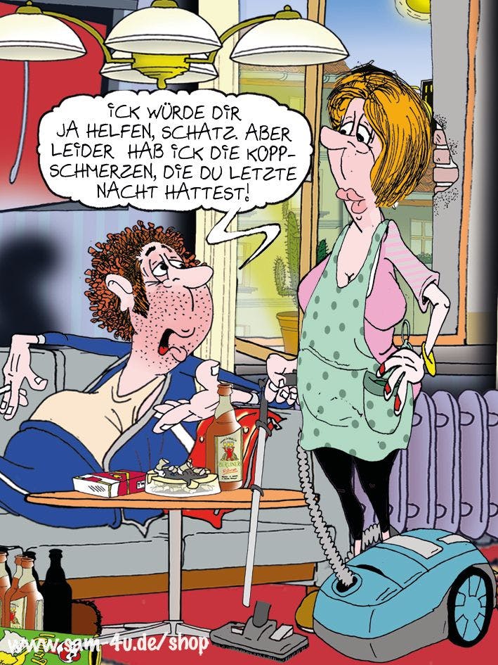 Unser Cartoon des Tages kommt auch heute von unserem Zeichner Sam Paff aus Berlin. Er bereichert mit seinem Berliner Humor jeden Tag die Rubrik Witz des Tages.