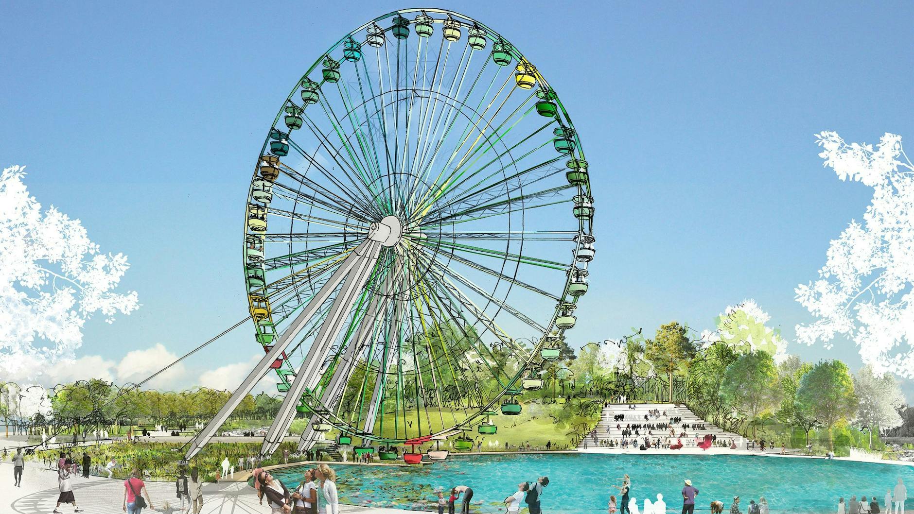 Das neue Riesenrad soll sich im Spreepark bald drehen - doch es bleibt die einzige Attraktion im Kunst- und Kulturpark.
