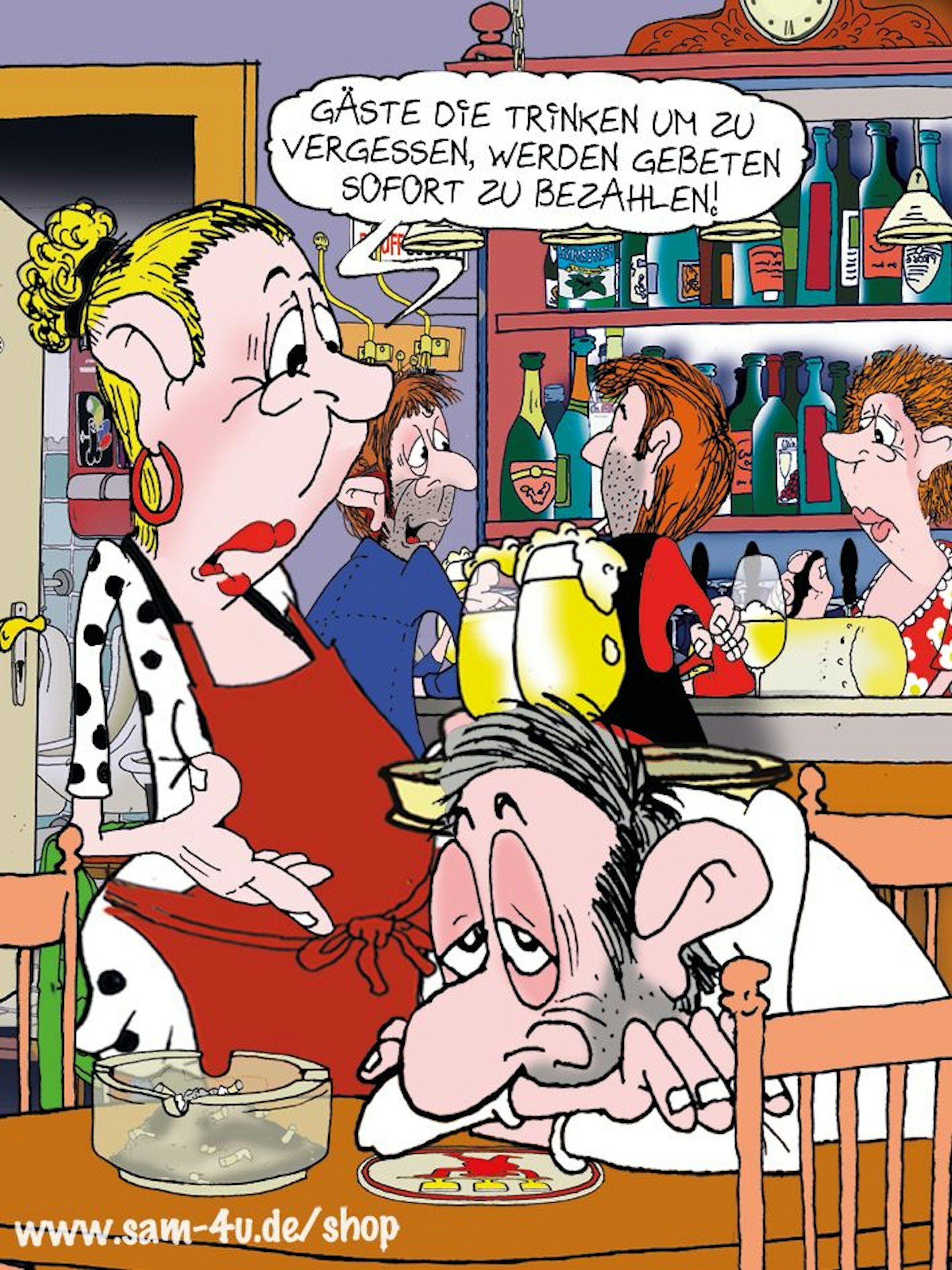 Der Cartoon des Tages kommt jeden Tag von unserem Zeichner Sam Paff aus Berlin - sein ganz besonderer Berliner Humor machte ihn bekannt.